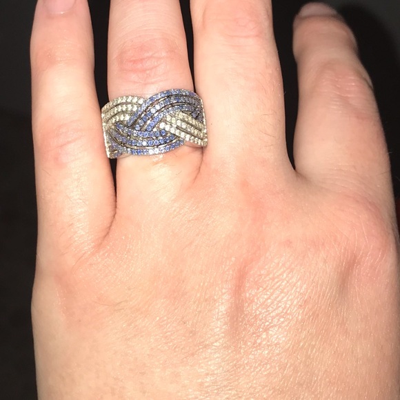 Levian blue and white sapphire ring - Picture 4 of 5